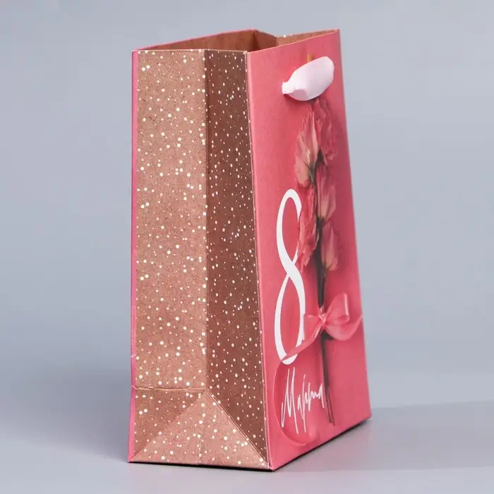 Пакет подарочный крафтовый, упаковка, «8 марта», S 12 х 15 х 5.5 см Пакет подарочный крафтовый, упаковка, «8 марта», S 12 х 15 х 5.5 см