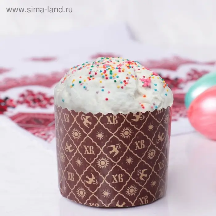 Форма бумажная для кулича «ХВ», 70×60 мм Форма бумажная для кулича «ХВ», 70×60 мм