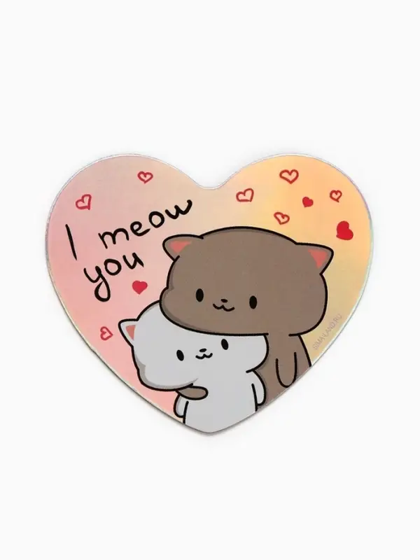 Магнит на холодильник «Коты», голография, 7×6 см