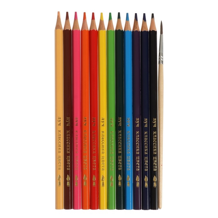 Карандаши акварельные 12 цветов, Луч  Карандаши акварельные 12 цветов, Луч "Классика", с кистью