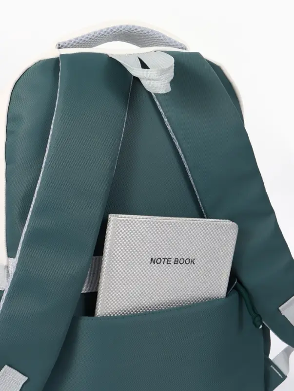 Рюкзак школьный, с кошельком, 4 кармана, 33&times;14&times;43 см, зелёный