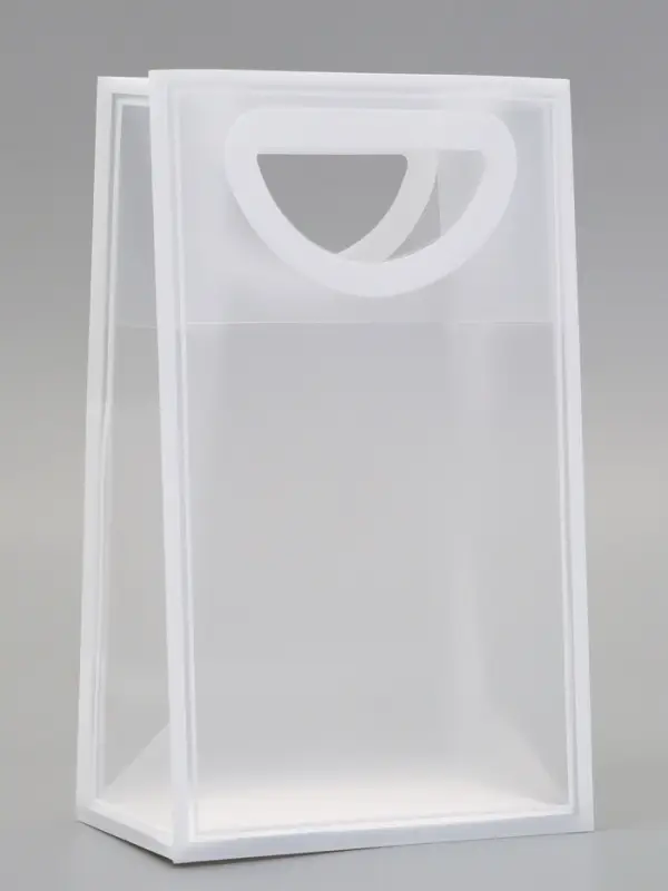 Пакет ПП с вырубной ручкой, прозрачный, 25&times;19&times;9 см, белый