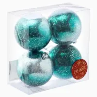 Ёлочные игрушки &laquo;Джейн космос&raquo;, шары новогодние, d=8 см, 4 шт., изумрудный