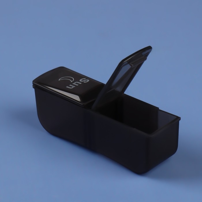 Таблетница - органайзер «Неделька», со съёмными ячейками, английские буквы, утро/вечер, 7 контейнеров по 2 ячейки, цвет чёрный Таблетница - органайзер «Неделька», со съёмными ячейками, английские буквы, утро/вечер, 7 контейнеров по 2 ячейки, цвет чёрный