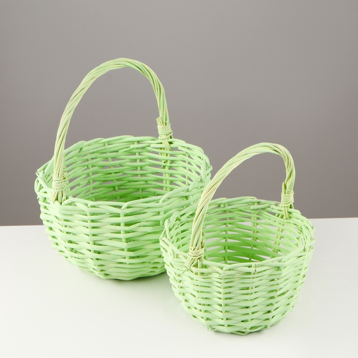 Набор корзин, 2 шт, 24×13×26 см, 19×11×22 см, ива Набор корзин, 2 шт, 24×13×26 см, 19×11×22 см, ива