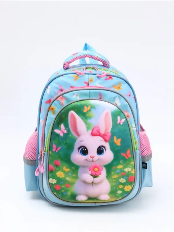 Ранец с эргономичной спинкой 3 отделения, средний "Зая"