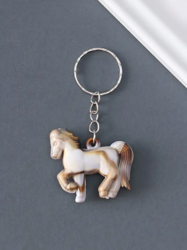 Брелок пластик под мрамор Брелок пластик под мрамор "Лошадка" 3,7х4х1 см