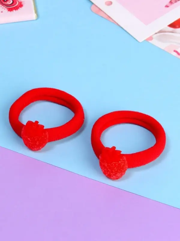 Резинка для волос «Пупсёнок», набор 2 шт., клубничка, 3.5 см, красная Резинка для волос «Пупсёнок», набор 2 шт., клубничка, 3.5 см, красная