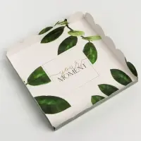 Коробка для печенья, кондитерская упаковка с пластиковой крышкой, «Эко», 18 х 18 х 3 см