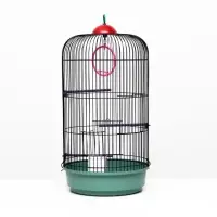 Клетка для птиц, 33&times;77 см, круглая, трехярусная сварная, малый поддон, МИКС