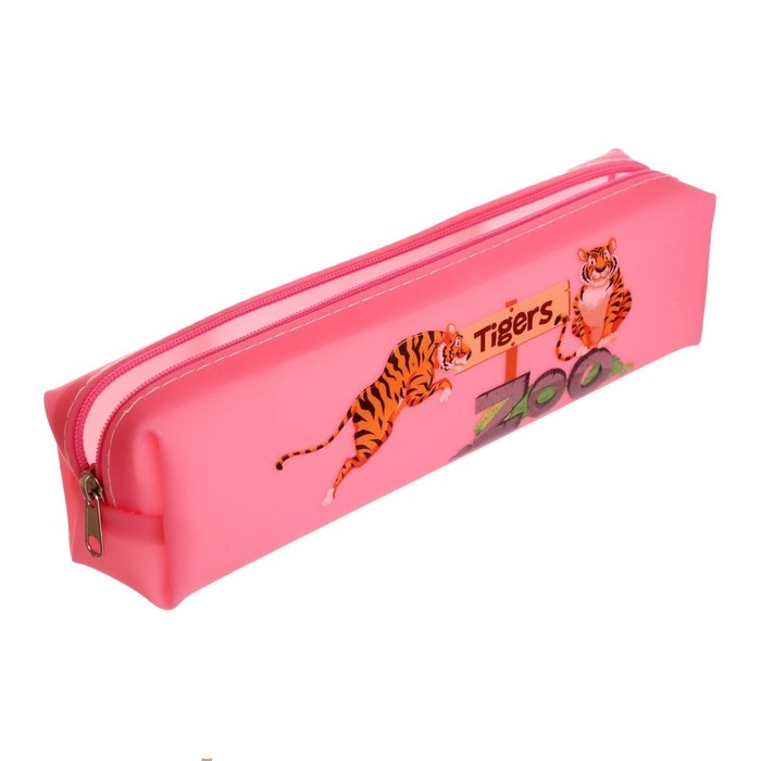 Пенал школьный на молнии Пенал школьный на молнии "Зоопарк", МИКС