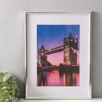 Фоторамка для фото 30х40 см, с паспарту 21х30 см, Vivo, серебро