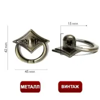 Ручка кнопка ТУНДРА РК028АВ, цвет бронза, 8 шт.