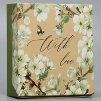 Кондитерская упаковка, коробка «With love», 14 х 14 х 3.5 см