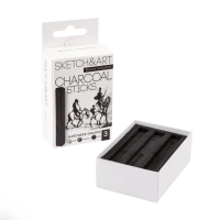 Уголь для рисования пресс SKETCH&ART черн мягк,средн,твердый 3шт/наб 25-001