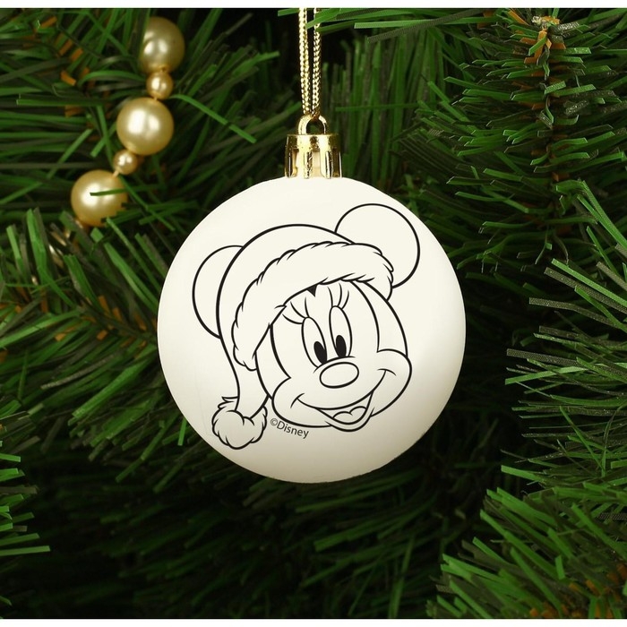 Новый год. Ёлочный шар под раскраску, 5.5 см, Микки Маус Новый год. Ёлочный шар под раскраску, 5.5 см, Микки Маус