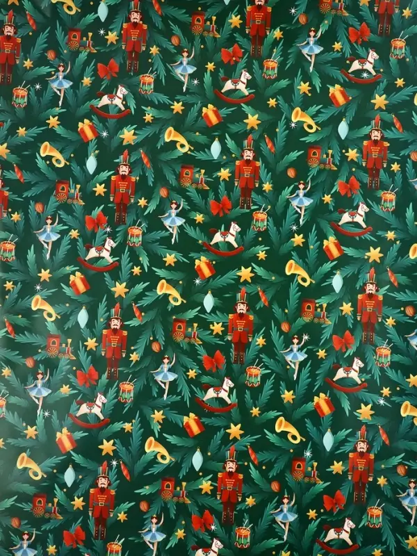 Бумага упаковочная новогодняя глянцевая &laquo;Щелкунчик&raquo;, 60&times;90 см