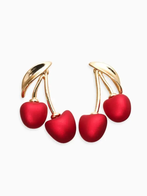 Серьги жемчуг Серьги жемчуг "Вишня", цвет красный в золоте