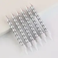 Свечи для торта, серебро, 6 шт., 9.5&times;0.9 см