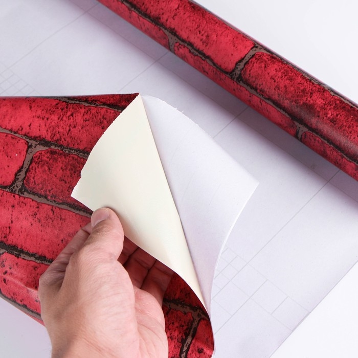 Пленка самоклеящаяся Кирпич красный 10м*45см Пленка самоклеящаяся Кирпич красный 10м*45см