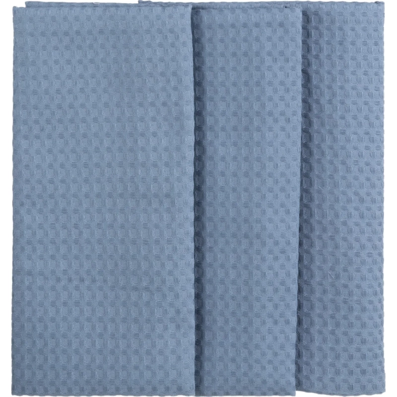 Полотенце вафельное Luscan 240 гр/м2, 40х70, яч7х7, серый, 3 шт/уп