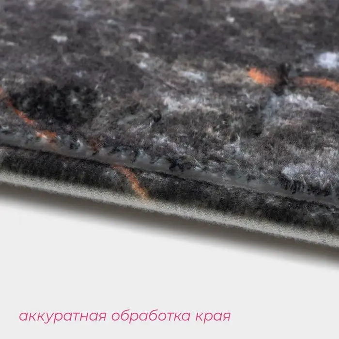 Коврики для ванной и туалета Доляна &laquo;Мрамор&raquo;, 2 шт., 79&times;50 см, 50&times;39 см, серые