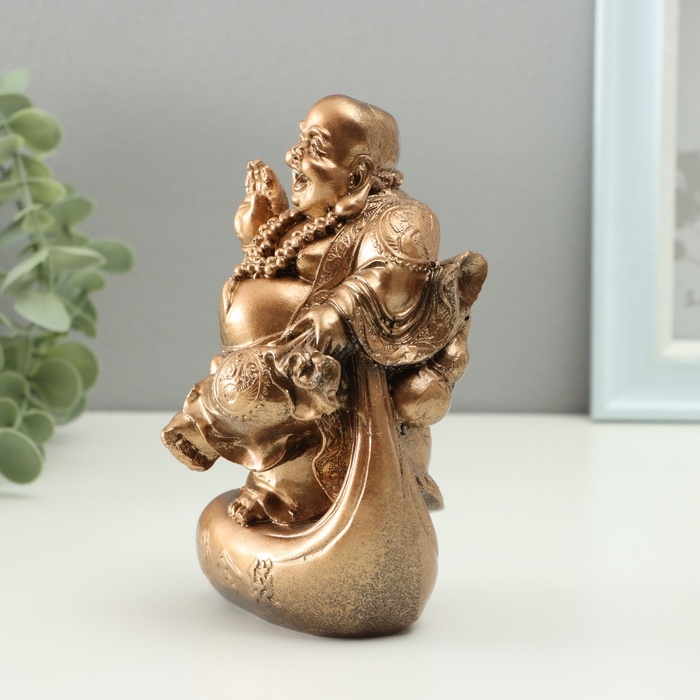Фигура Фигура "Хотэй на мешке" 16см, бронзовый