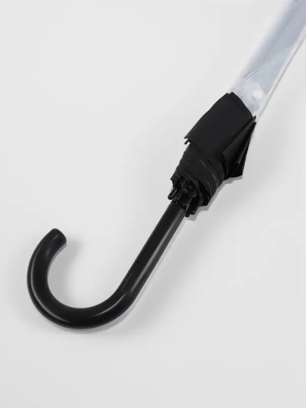 Зонт - трость полуавтоматический &laquo;Кант&raquo;, 8 спиц, R=43/60 см, d=86 см, чёрный, прозрачный