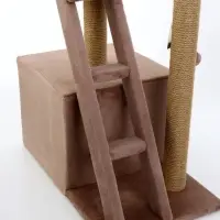 Домик для кошек с когтеточкой «Домосед», с лестницей и площадкой, 60×35×56 см, капучино Домик для кошек с когтеточкой «Домосед», с лестницей и площадкой, 60×35×56 см, капучино