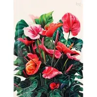 Блокнот А6, 64 листа в клетку &laquo;Цветы&raquo;, твёрдая обложка, глянцевая ламинация