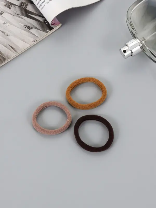 Резинки для волос QF &laquo;Трио&raquo;, набор 3 шт., 5.5 см, коричневые оттенки