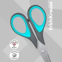 Ножницы ErichKrause EasyCut+, 17 см, для левшей, антискользящие резиновые вставки, европодвес,МИКС
