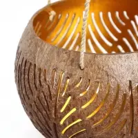 Подсвечник подвесной из кокоса, 13-17 см, коричневый
