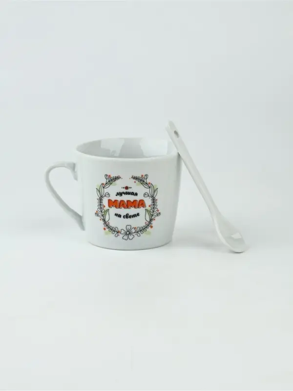 Кружка с ложкой «Лучшая мама на свете», 180 мл