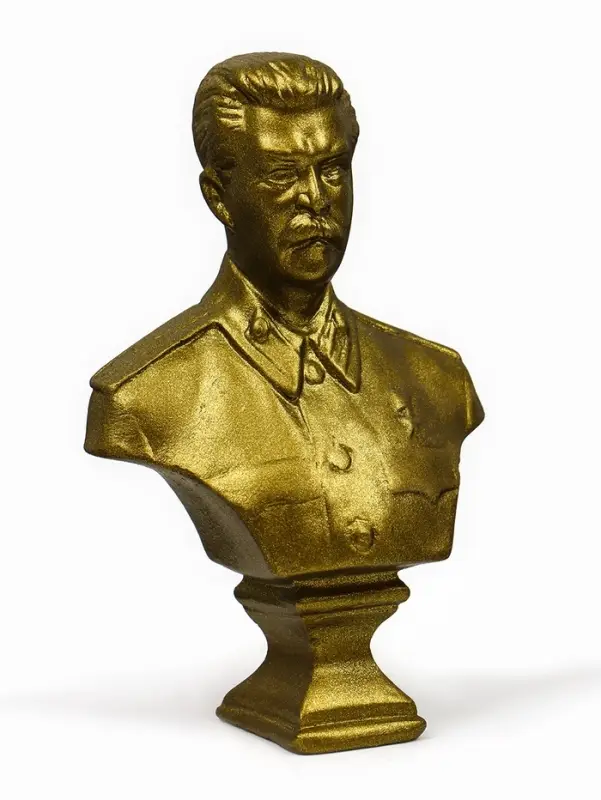 Бюст &laquo;Сталин И.В.&raquo;, фигурка гипс, состаренная латунь, 13&times;9&times;5 см