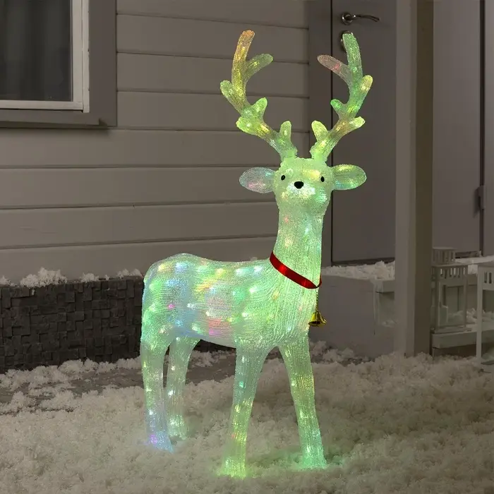 Светодиодная фигура &laquo;Олень&raquo; 66&times;32&times;100 см, акрил, 150 LED, 4.5V, свечение мульти (RGB)