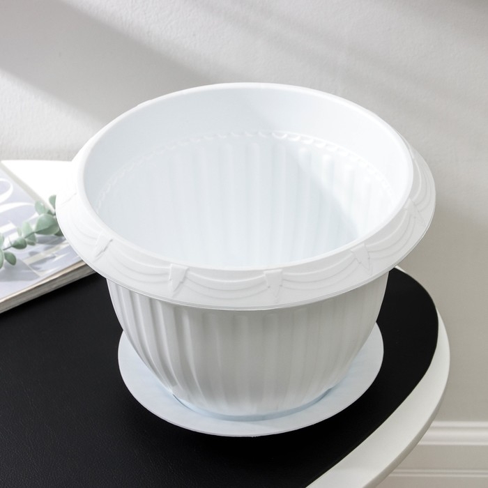 Горшок с поддоном «Байкал», 6 л, белый Горшок с поддоном «Байкал», 6 л, белый