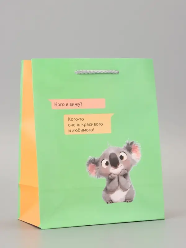 Пакет подарочный ламинированный «Кого я вижу?» 18×22.3×10 см Пакет подарочный ламинированный «Кого я вижу?» 18×22.3×10 см