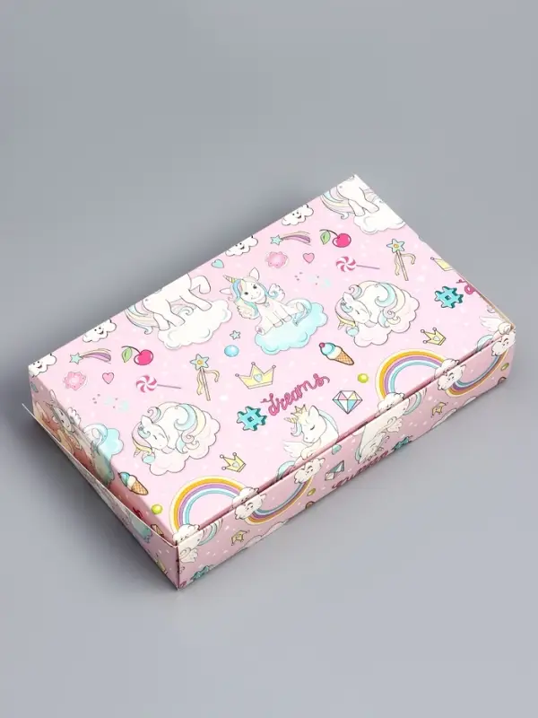 Коробка складная «Единороги» 20×12×4 см Коробка складная «Единороги» 20×12×4 см