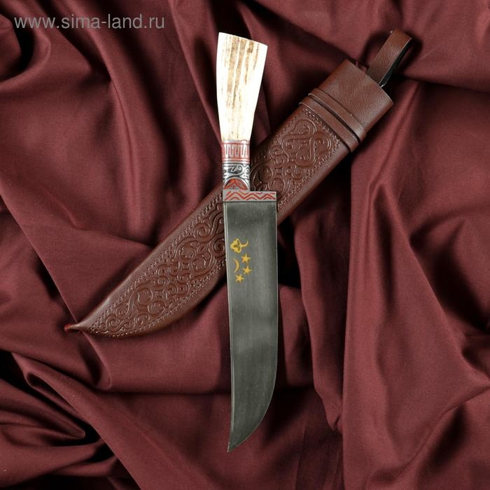 Нож Пчак Шархон - Большой, косуля, широкая рукоять, гарда олово гравировка. ШХ-15 (17-19 см) Нож Пчак Шархон - Большой, косуля, широкая рукоять, гарда олово гравировка. ШХ-15 (17-19 см)