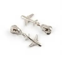 Бегунок для молнии &laquo;Трактор&raquo;, №5, &laquo;Самолёт&raquo;, 10 шт., цвет никель