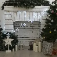 Гирлянда &laquo;Бахрома-арка&raquo; 2.5&times;1.2 м с насадками &laquo;Звёзды&raquo;, IP20, прозрачная нить, 136 LED, свечение белое, 8 режимов, 220 В