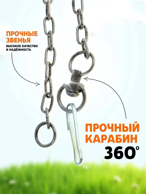 Цепь для привязи собак, 3 м, калибр 3&times;16 мм, черная