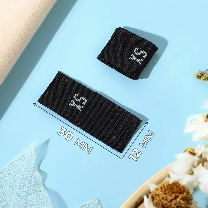 Размерники жаккардовые, XS, 12×30 мм, 100 шт., чёрные Размерники жаккардовые, XS, 12×30 мм, 100 шт., чёрные