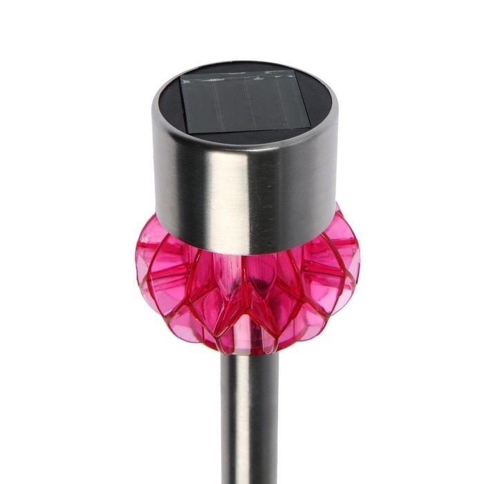 Садовый светильник на солнечной батарее «Грани красные», 5.5 × 29 × 5.5 см, 1 LED, свечение белое Садовый светильник на солнечной батарее «Грани красные», 5.5 × 29 × 5.5 см, 1 LED, свечение белое