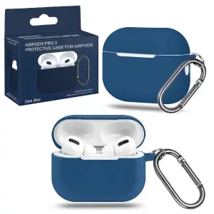 Чехол для AirPods Pro 2 с карабином №19 Dark Blue