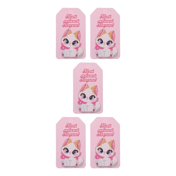 Набор шильдиков  Набор шильдиков "Котики с пожеланиями" 4 вида, 20 штук, 5 х 8 см