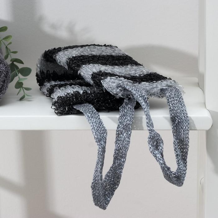 Мочалка для тела Доляна «Мужская», 12×45 см, чёрно-белый Мочалка для тела Доляна «Мужская», 12×45 см, чёрно-белый