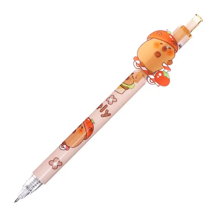 Ручка гелевая-прикол, автоматическая, синий стержень, Капибара МИКС