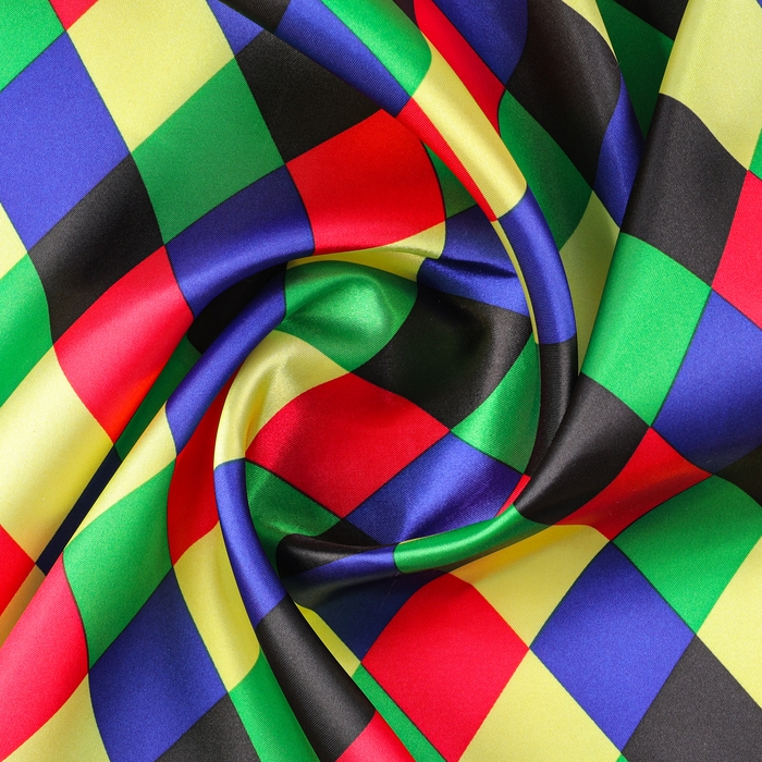 Лоскут для рукоделия, атлас, цветные ромбы 100х150 см